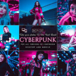 4 پریست لایت روم حرفه ای تم صورتی Cyberpunk Lightroom Presets