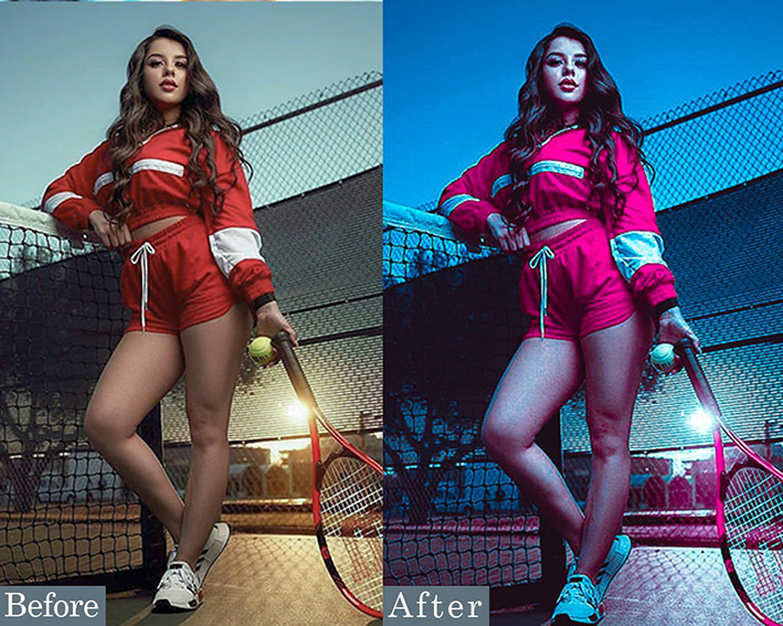 4 پریست لایت روم حرفه ای تم صورتی Cyberpunk Lightroom Presets 4 پریست لایت روم حرفه ای تم صورتی Cyberpunk Lightroom Presets