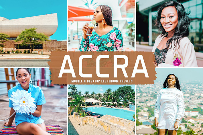 40 پریست لایت روم و پریست کمرا راو و اکشن فتوشاپ تم اکرا Accra Lightroom Presets 40 پریست لایت روم و پریست کمرا راو و اکشن فتوشاپ تم اکرا Accra Lightroom Presets
