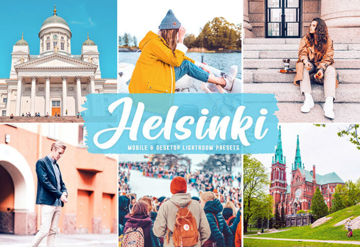 40 پریست لایت روم و پریست کمرا راو و اکشن فتوشاپ تم هلسینکی Helsinki Lightroom Presets