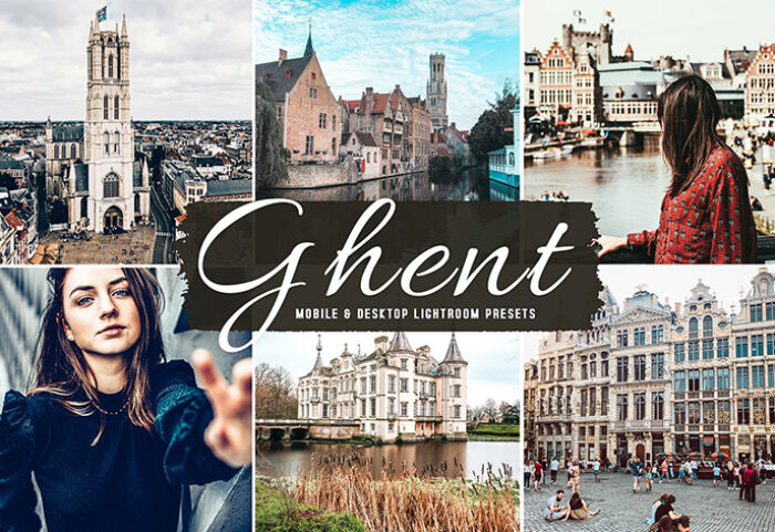 40 پریست لایت روم و کمرا راو و اکشن فتوشاپ تم گنت بلژیک Ghent Lightroom Presets