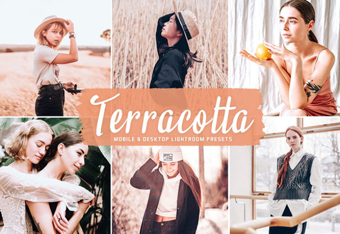 40 پریست لایت روم و کمراراو و اکشن فتوشاپ تم سفالی Terracotta Lightroom Presets