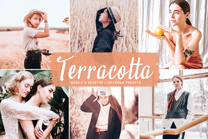 40 پریست لایت روم و کمراراو و اکشن فتوشاپ تم سفالی Terracotta Lightroom Presets 40 پریست لایت روم و کمراراو و اکشن فتوشاپ تم سفالی Terracotta Lightroom Presets