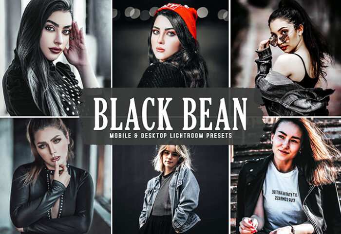 40 پریست لایت روم و کمراراو و اکشن کمراراو فتوشاپ تم لوبیای سیاه Black Bean Pro Lightroom Presets