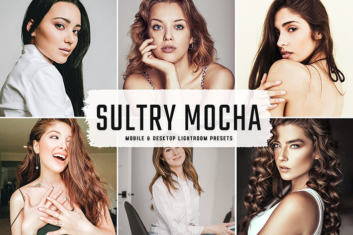 40 پریست لایت روم پرتره و کمرا راو و اکشن فتوشاپ تم قهوه داغ Sultry Mocha Lightroom Presets 40 پریست لایت روم پرتره و کمرا راو و اکشن فتوشاپ تم قهوه داغ Sultry Mocha Lightroom Presets