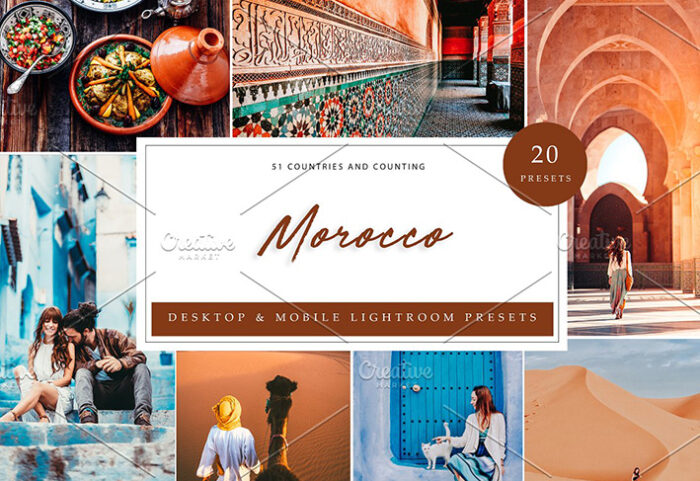 60 پریست لایت روم دسکتاپ و موبایل تم مراکش Morocco Lightroom Presets