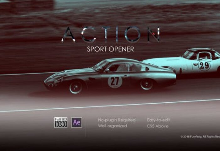 پروژه آماده افتر افکت تیتراژ سینمایی اکشن با موزیک Action Sport Opener