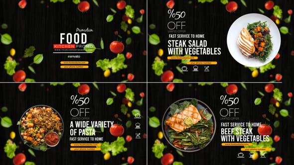 پروژه آماده افتر افکت حرفه ای 2021 با موزیک معرفی رستوران Food Promo پروژه آماده افتر افکت حرفه ای 2021 با موزیک معرفی رستوران Food Promo