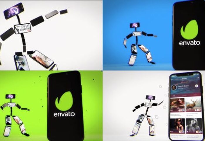 پروژه آماده افتر افکت حرفه ای تبلیغات موبایلی Dancing Phone Character