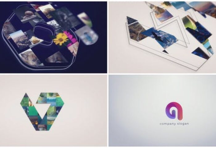 پروژه آماده افتر افکت لوگو 2021 با موزیک تم طرح موزائیک Sketch Mosaic Logo Reveal