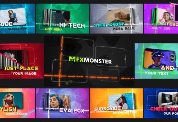 پروژه پریمیر اسلایدشو با موزیک افکت بارکد Barcode Slideshow | Premiere Pro MOGRT