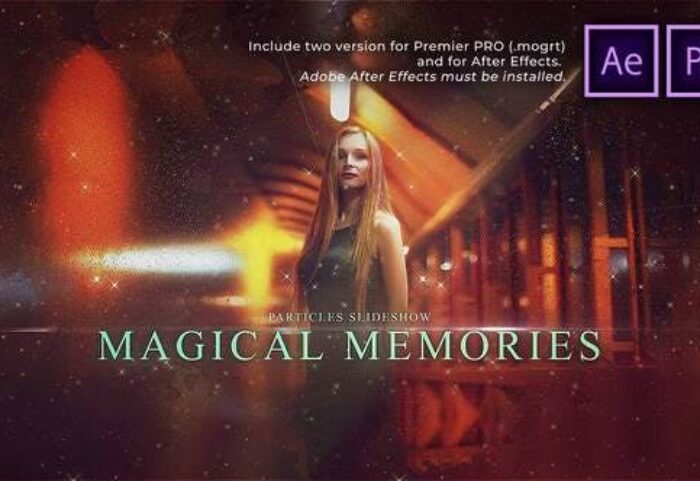 پروژه پریمیر اسلایدشو با موزیک افکت ذرات Particles Slideshow Magical Memories
