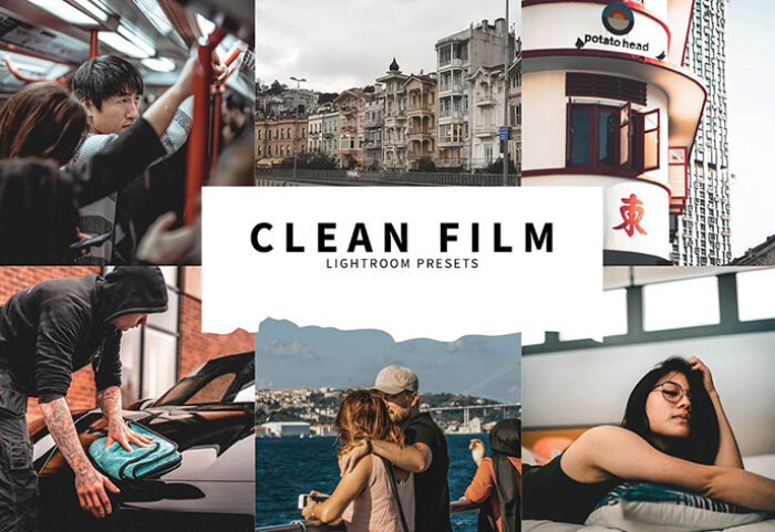 10 پریست رنگی لایت روم رنگ سینماتیک حرفه ای Clean Film Lightroom Presets