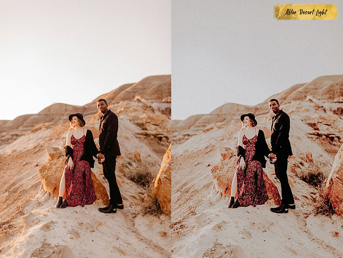 10 پریست لایت روم عروسی و پرتره تم کویر Desert Light Lightroom Presets 10 پریست لایت روم عروسی و پرتره تم کویر Desert Light Lightroom Presets