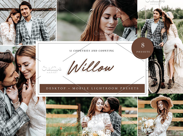 24 پریست رنگی لایت روم حرفه ای Willow Lightroom Presets 24 پریست رنگی لایت روم حرفه ای Willow Lightroom Presets