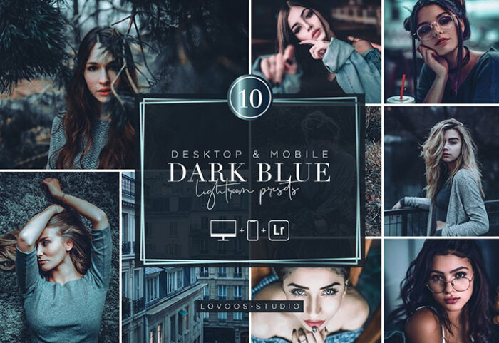 30 پریست لایت روم حرفه ای سینمایی تم آبی تیره DARK BLUE Lightroom Presets