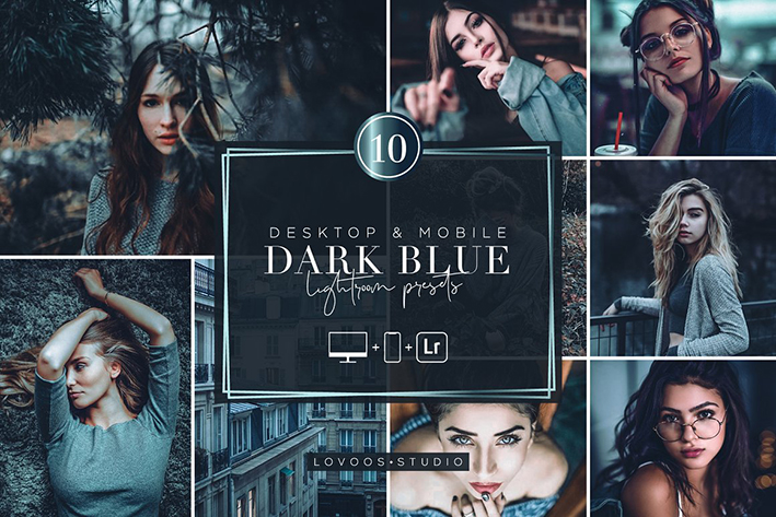 30 پریست لایت روم حرفه ای سینمایی تم آبی تیره DARK BLUE Lightroom Presets 30 پریست لایت روم حرفه ای سینمایی تم آبی تیره DARK BLUE Lightroom Presets