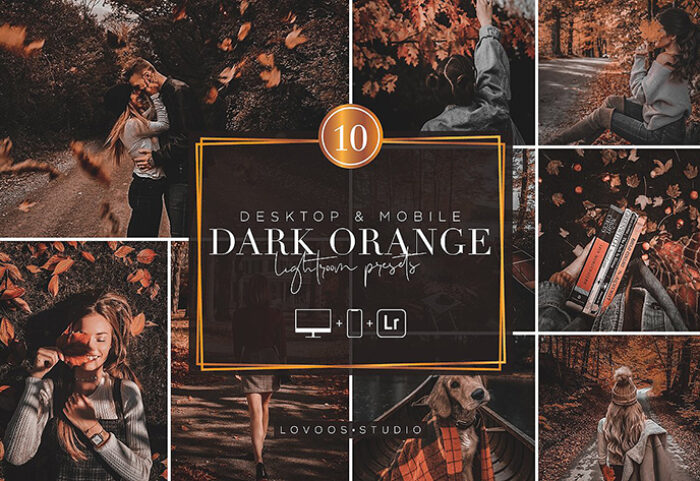 30 پریست لایت روم پاییز حرفه ای تم نارنجی تیره DARK ORANGE Lightroom Presets