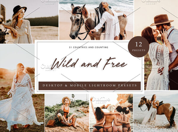 36 پریست لایت روم حرفه ای تم رها و آزاد Wild And Free Lightroom Presets