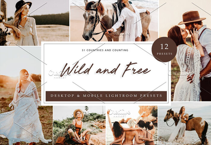 36 پریست لایت روم حرفه ای تم رها و آزاد Wild And Free Lightroom Presets
