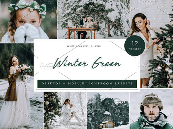 36 پریست لایت روم زمستان تم زمستان سبز Winter Green Lightroom Presets