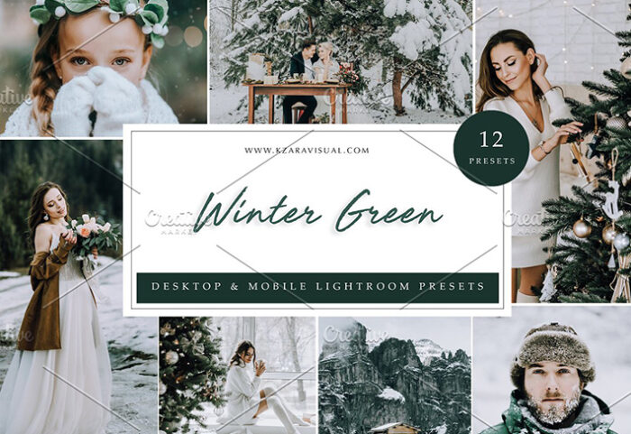 36 پریست لایت روم زمستان تم زمستان سبز Winter Green Lightroom Presets