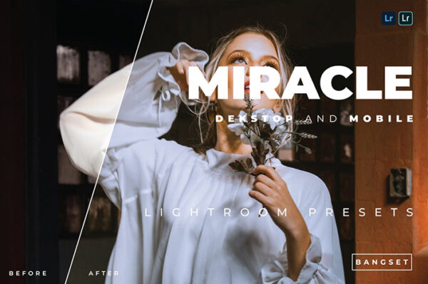 20 پریست رنگی لایت روم حرفه ای تم شگفت انگیز Miracle Lightroom Preset
