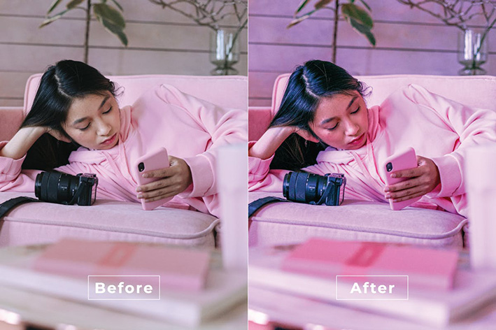 20 پریست رنگی لایت روم حرفه ای تم عشق صورتی Love Lightroom Preset 20 پریست رنگی لایت روم حرفه ای تم عشق صورتی Love Lightroom Preset