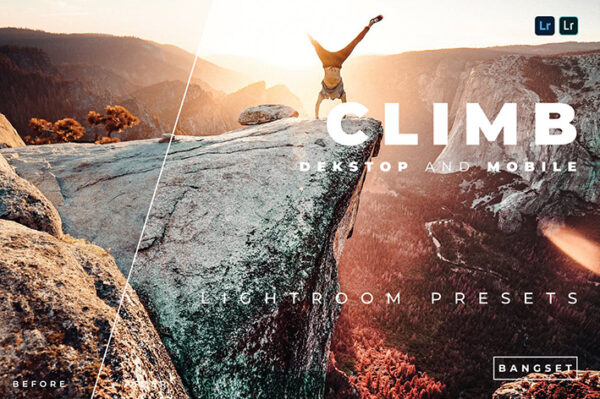 20 پریست رنگی لایت روم حرفه ای عکس فضای باز Climb Lightroom Preset