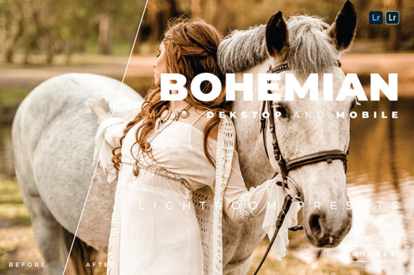 20 پریست رنگی لایت روم حرفه ای عکس پرتره Bohemian Lightroom Preset