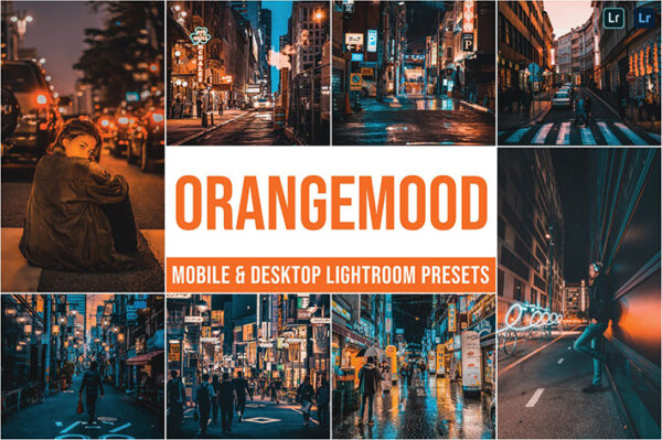 20 پریست لایت روم حرفه ای تم نارنجی Orange Mood Lightroom Presets