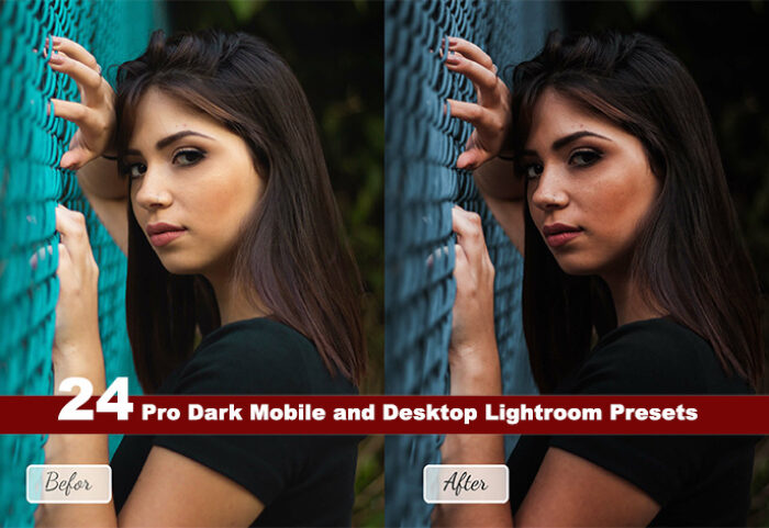 24 پریست لایت روم پرتره تم تیره Pro Dark Lightroom Presets