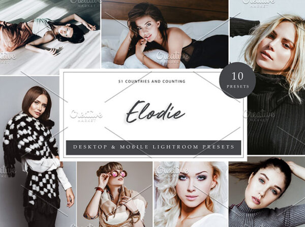 30 پریست لایت روم پرتره حرفه ای فشن Elodie Lightroom Presets