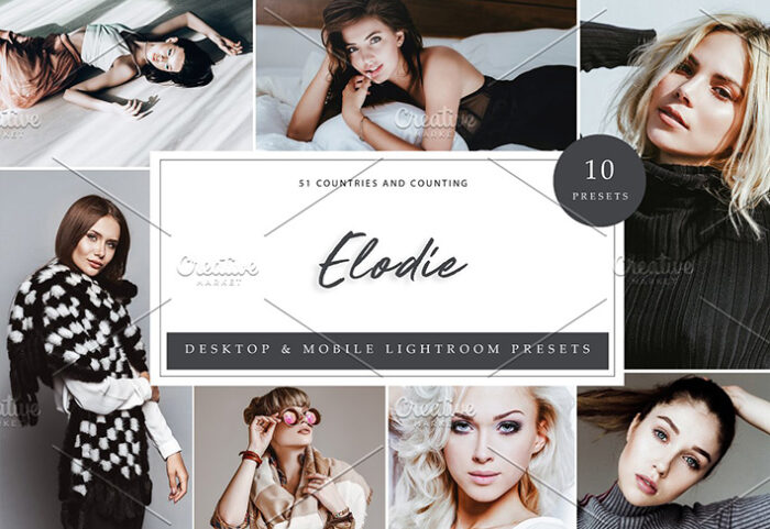30 پریست لایت روم پرتره حرفه ای فشن Elodie Lightroom Presets