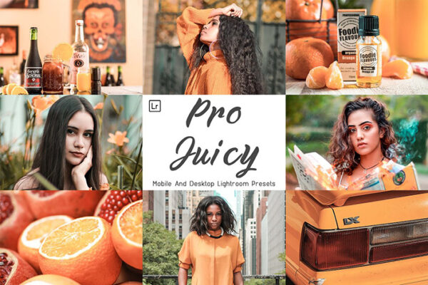 30 پریست لایت روم پرتره و پریست کمراراو تم شاد Pro Juicy Lightroom Presets