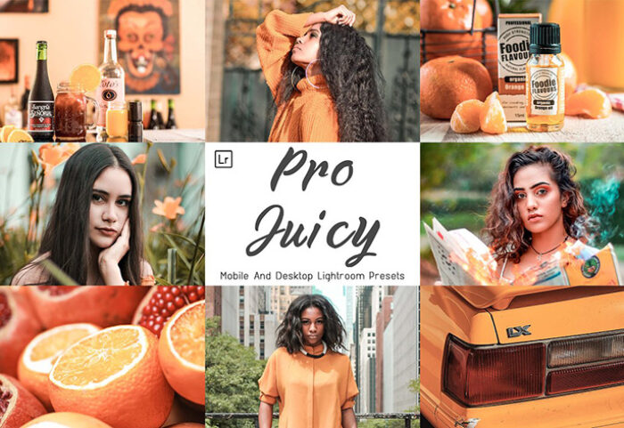 30 پریست لایت روم پرتره و پریست کمراراو تم شاد Pro Juicy Lightroom Presets