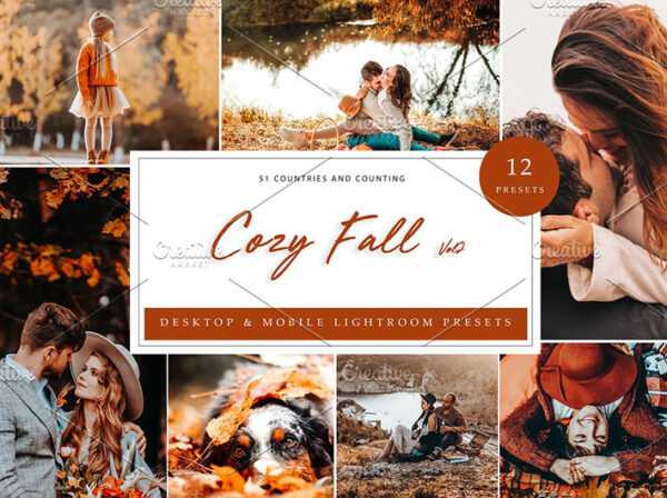 36 پریست لایت روم حرفه ای پاییز تم پائیز آرام Cozy Fall Vol 2 Lightroom Presets