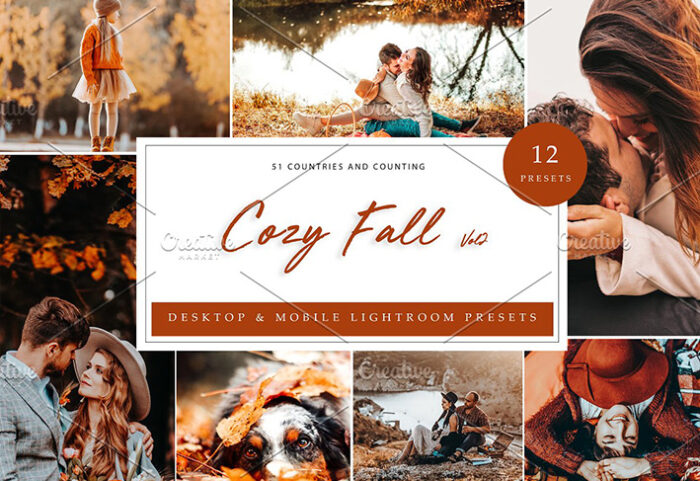 36 پریست لایت روم حرفه ای پاییز تم پائیز آرام Cozy Fall Vol 2 Lightroom Presets