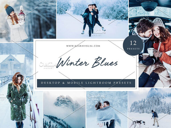 36 پریست لایت روم زمستانی تم زمستان آبی Winter Blues Lightroom Presets