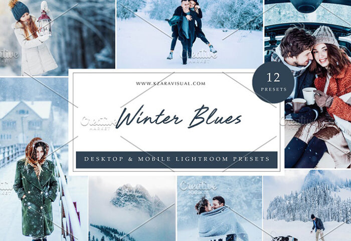 36 پریست لایت روم زمستانی تم زمستان آبی Winter Blues Lightroom Presets