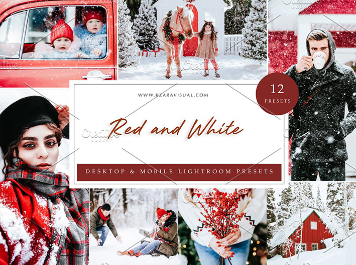 36 پریست لایت روم زیبا تم رنگی قرمز و سفید Red and White Lightroom Presets 36 پریست لایت روم زیبا تم رنگی قرمز و سفید Red and White Lightroom Presets