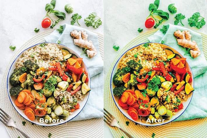 38 پریست لایت روم برای وبلاگ نویسان مواد غذایی Food Blogger Lightroom Preset 38 پریست لایت روم برای وبلاگ نویسان مواد غذایی Food Blogger Lightroom Preset