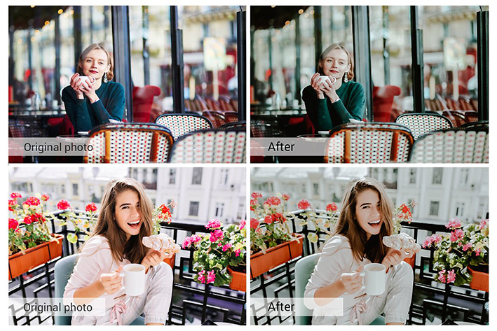 49 پریست لایت روم و کمرا راو و اکشن فتوشاپ و لات رنگی Morning Coffee Lightroom Presets 49 پریست لایت روم و کمرا راو و اکشن فتوشاپ و لات رنگی Morning Coffee Lightroom Presets