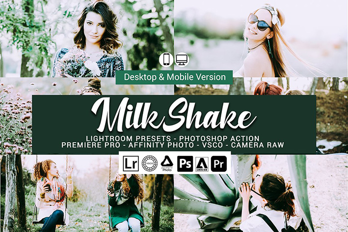 61 پریست لایت روم و کمرا راو و اکشن فتوشاپ و لات رنگی Milk Shake Lightroom Presets 61 پریست لایت روم و کمرا راو و اکشن فتوشاپ و لات رنگی Milk Shake Lightroom Presets