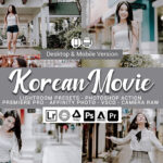 73 پریست لایت روم و کمرا راو و اکشن فتوشاپ و لات رنگی Korean Movie Lightroom Presets