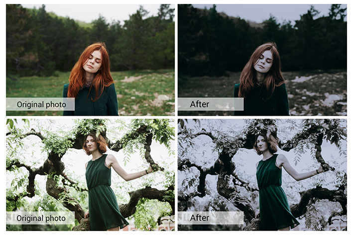 80 پریست لایت روم و کمرا راو و اکشن فتوشاپ و لات رنگی Dark Forest Lightroom Presets 80 پریست لایت روم و کمرا راو و اکشن فتوشاپ و لات رنگی Dark Forest Lightroom Presets