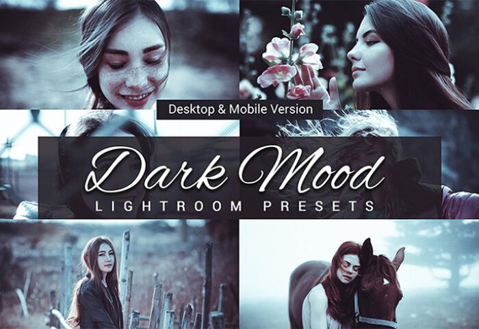 80 پریست لایت روم و کمرا راو و اکشن فتوشاپ و لات رنگی Dark Mood Lightroom Presets