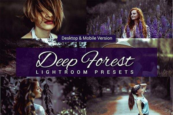 80 پریست لایت روم و کمرا راو و اکشن فتوشاپ و لات رنگی تم اعماق جنگل Deep Forest Lightroom Presets