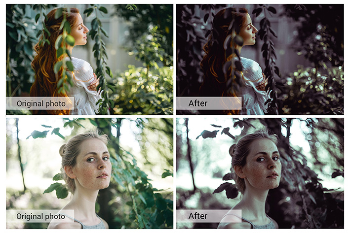 80 پریست لایت روم و کمرا راو و اکشن فتوشاپ و لات رنگی تم اعماق جنگل Deep Forest Lightroom Presets 80 پریست لایت روم و کمرا راو و اکشن فتوشاپ و لات رنگی تم اعماق جنگل Deep Forest Lightroom Presets