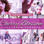 80 پریست لایت روم و کمرا راو و اکشن فتوشاپ و لات رنگی تم شکوفه گیلاس Cherry Blossom Lightroom Presets